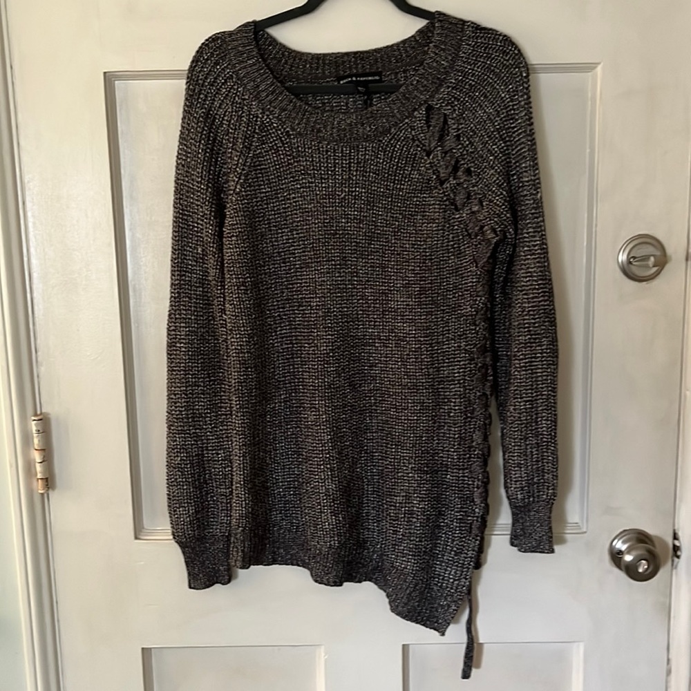 Rock & Republic Black/Silver Women’s L Sweater